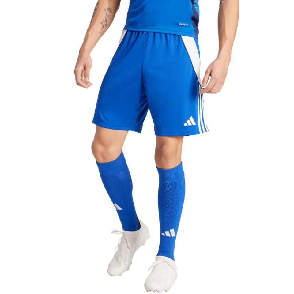 ⁨Spodenki adidas Tiro 24 M (kolor Niebieski, rozmiar L)⁩ w sklepie Wasserman.eu