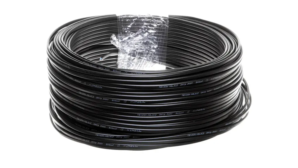 ⁨Flat cable H03VVH2-F (OMYp) 2x1 black /100m/⁩ at Wasserman.eu