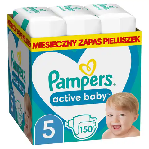 ⁨Pampers Zestaw pieluch Active Baby MTH Box 5 (11-16 kg); 150⁩ w sklepie Wasserman.eu