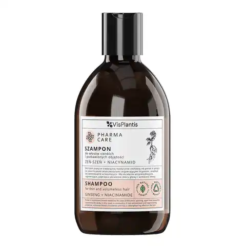 ⁨PHARMA CARE Szampon do włosów cienkich i pozbawionych objętości Żeń-szeń + Niacynamid 500 ml⁩ w sklepie Wasserman.eu