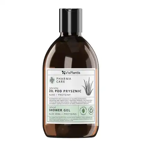 ⁨PHARMA CARE Naturalny żel pod prysznic Aloes + Proteiny 500 ml⁩ w sklepie Wasserman.eu