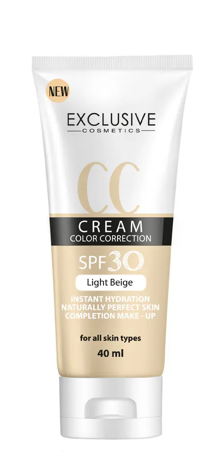 ⁨EXCLUSIVE CC Cream Color Correction SPF 30 Light Beige 40 ml⁩ w sklepie Wasserman.eu