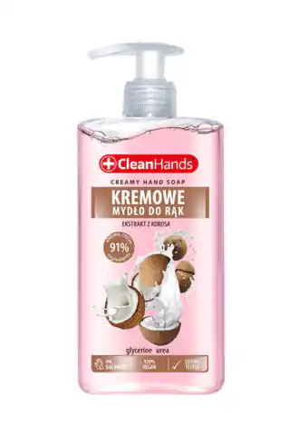 ⁨CLEAN HANDS Kremowe mydło w płynie kokosowe 300 ml⁩ w sklepie Wasserman.eu