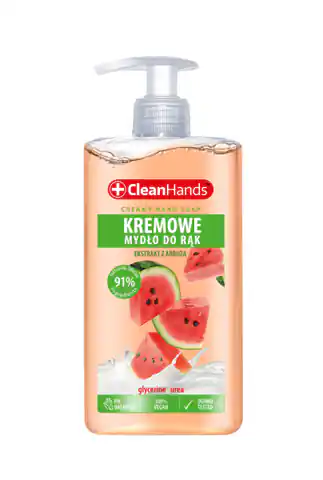 ⁨CLEAN HANDS Kremowe mydło w płynie arbuzowe 300 ml⁩ w sklepie Wasserman.eu