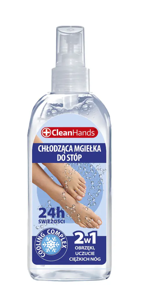 ⁨CLEAN HANDS Mgiełka do stóp chłodząca 2w1 100 ml⁩ w sklepie Wasserman.eu