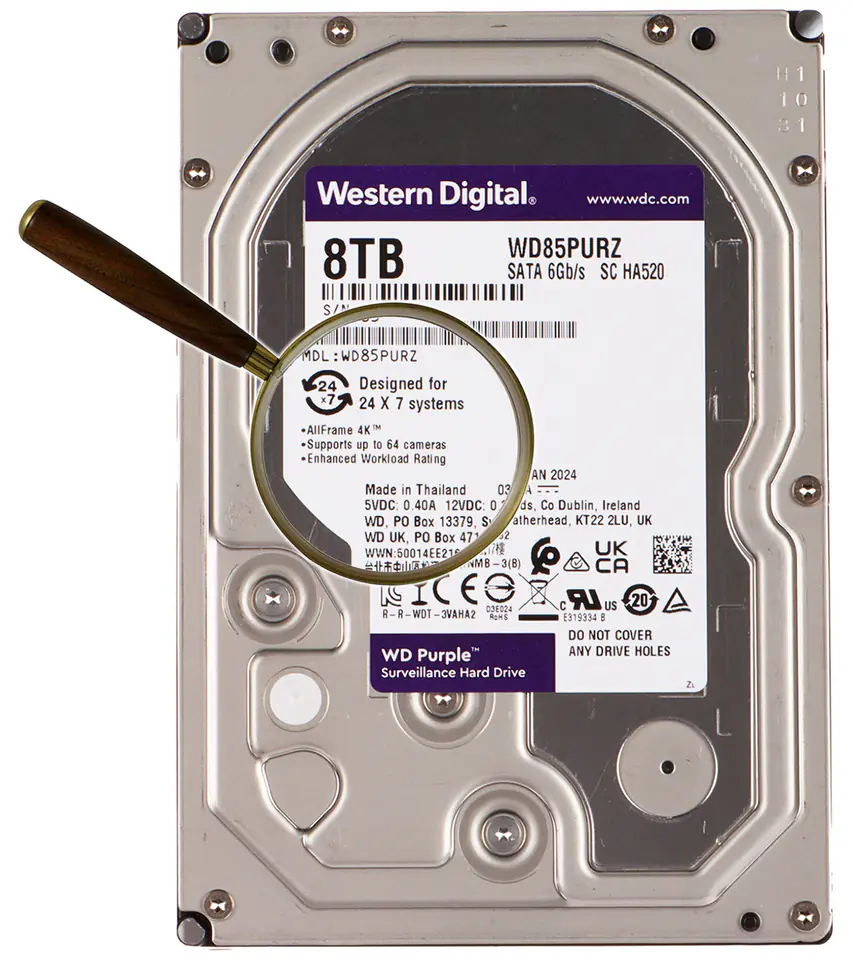 ⁨DYSK DO REJESTRATORA HDD-WD85PURZ 8TB 24/7 WESTERN DIGITAL⁩ w sklepie Wasserman.eu