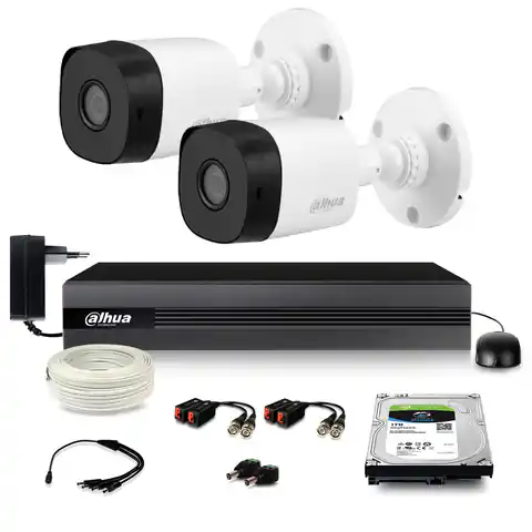 ⁨Zestaw monitoringu Dahua COOPER XVR 1TB 2x Kamera tubowa FullHD⁩ w sklepie Wasserman.eu