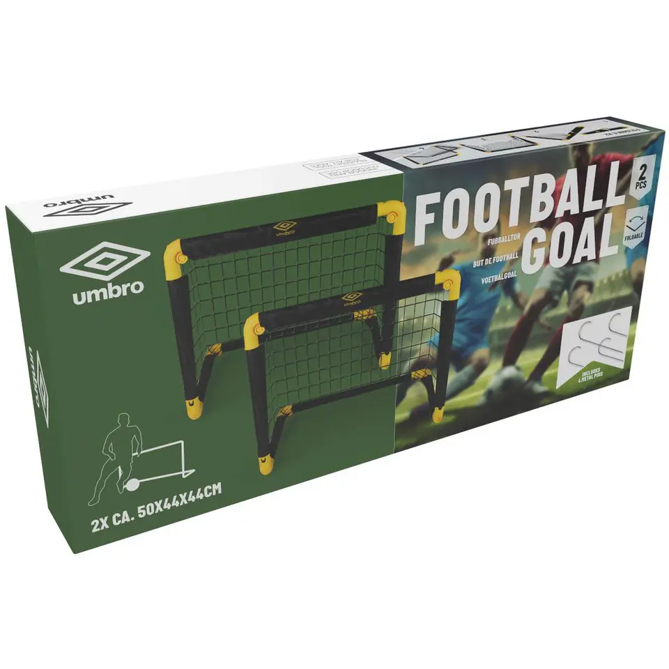 ⁨ZESTAW 2 BRAMEK DO PIŁKI NOŻNEJ Z SIATKĄ 55x44x44CM UMBRO⁩ w sklepie Wasserman.eu