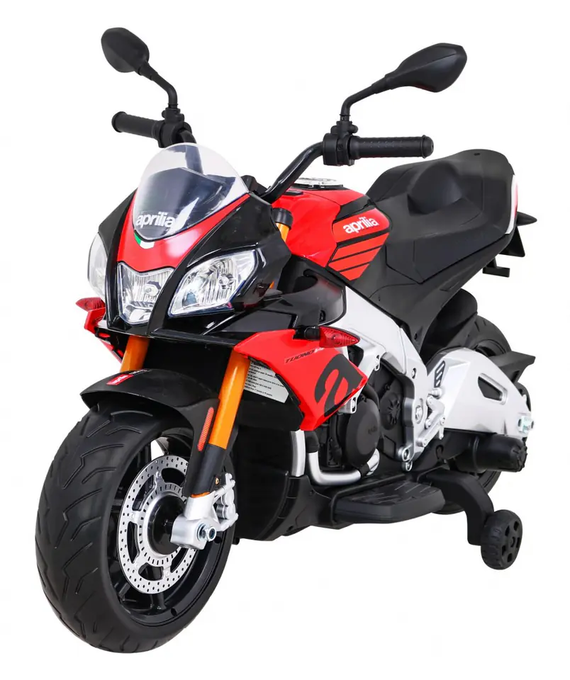 ⁨Aprilia Tuono V4 Motor na akumulator dla dzieci Czerwony + Panel MP3 + Kółka pomocnicze + Wolny Start⁩ w sklepie Wasserman.eu