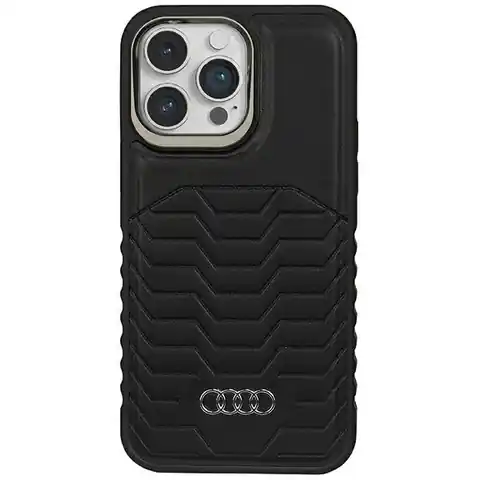 ⁨Audi Synthetic Leather MagSafe iPhone 14 Pro 6.1" czarny/black hardcase AU-TPUPCMIP14P-GT/D3-BK⁩ w sklepie Wasserman.eu