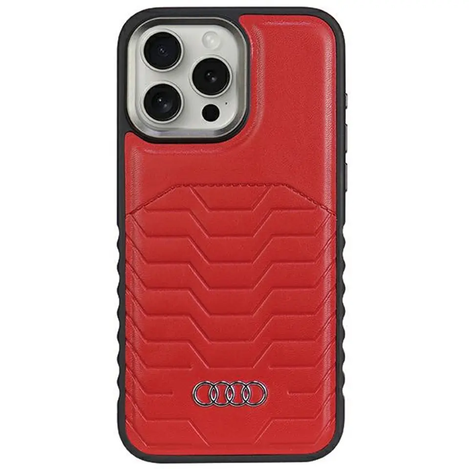 ⁨Audi Synthetic Leather MagSafe iPhone 14 Pro Max 6.7" czerwony/red hardcase AU-TPUPCMIP14PM-GT/D3-RD⁩ w sklepie Wasserman.eu