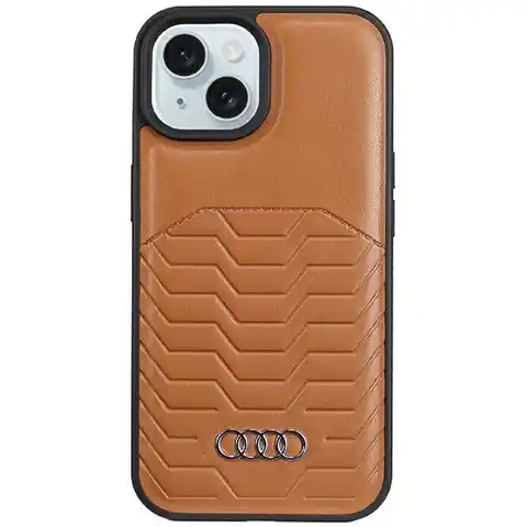 ⁨Audi Synthetic Leather MagSafe iPhone 15 Plus / 14 Plus 6.7" brązowy/brown hardcase AU-TPUPCMIP15M-GT/D3-BN⁩ w sklepie Wasserman.eu