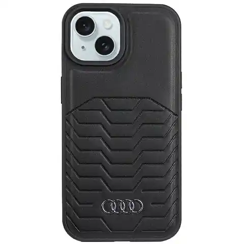 ⁨Audi Synthetic Leather MagSafe iPhone 15 / 14 / 13 6.1" czarny/black hardcase AU-TPUPCMIP15-GT/D3-BK⁩ w sklepie Wasserman.eu