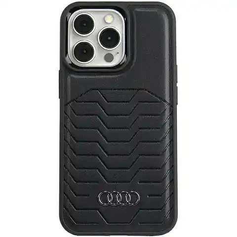 ⁨Audi Synthetic Leather MagSafe iPhone 15 Pro 6.1" czarny/black hardcase AU-TPUPCMIP15P-GT/D3-BK⁩ w sklepie Wasserman.eu