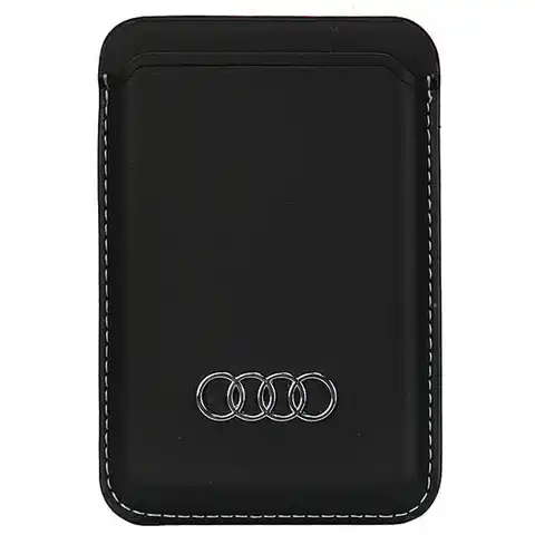 ⁨Audi Synthetic Leather Wallet Card Slot czarny/black MagSafe AU-MSCH-Q3/D1-BK⁩ w sklepie Wasserman.eu