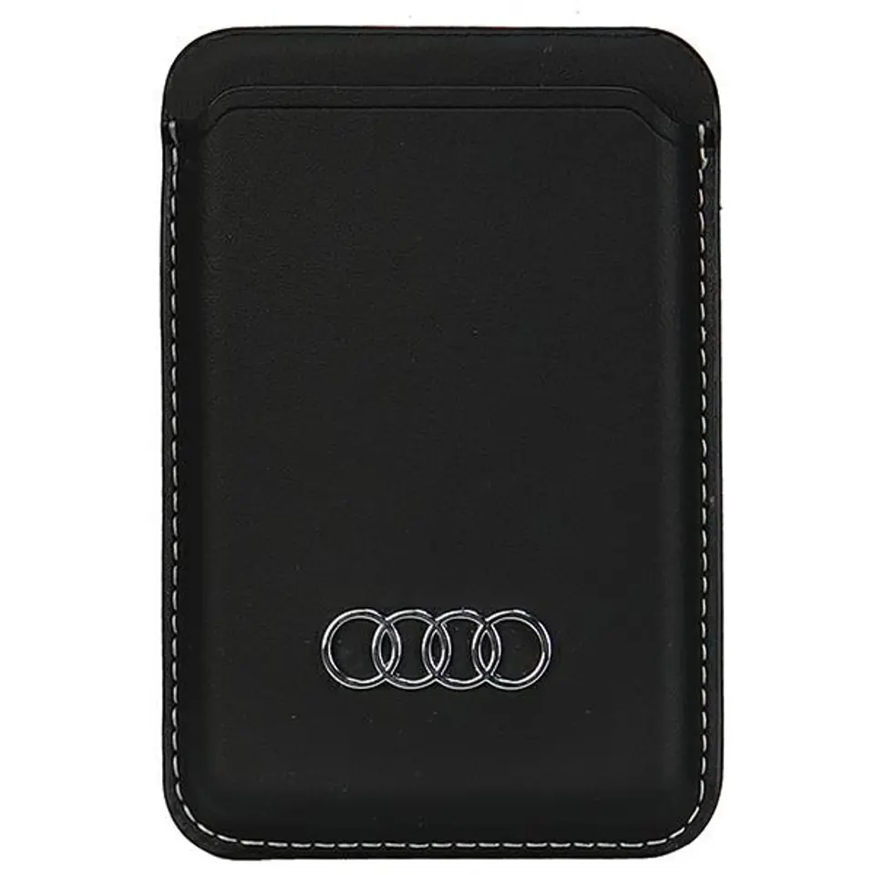 ⁨Audi Synthetic Leather Wallet Card Slot czarny/black MagSafe AU-MSCH-Q3/D1-BK⁩ w sklepie Wasserman.eu