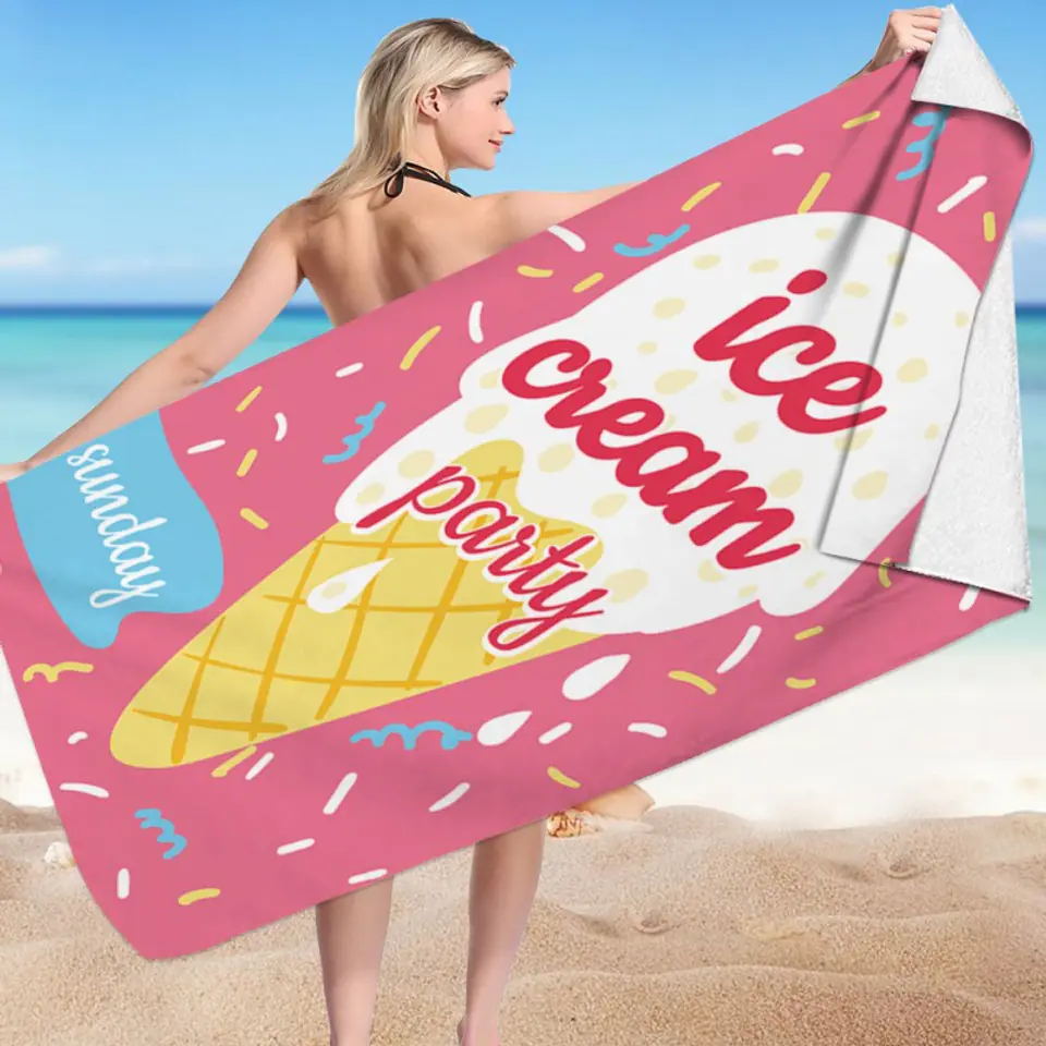 ⁨Ręcznik plażowy prostokątny ICE CREAM PARTY 150x70 REC54WZ3⁩ w sklepie Wasserman.eu