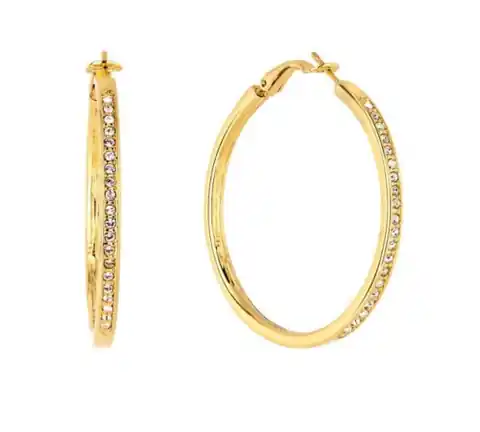 ⁨Circle earrings with numerous crystals (P12358AU)⁩ at Wasserman.eu