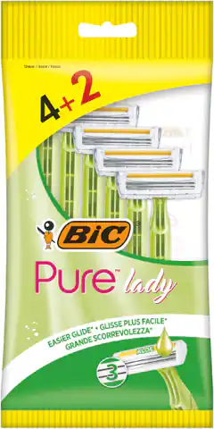 ⁨BIC Maszynka do golenia dla kobiet 3 ostrzowa Pure Lady 1op -6szt(4+2 gratis)⁩ w sklepie Wasserman.eu