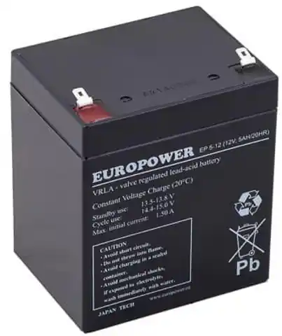 ⁨EUROPOWER EP Series AGM Battery 12V 5Ah T1 (Service Life 6-9 Years)⁩ at Wasserman.eu