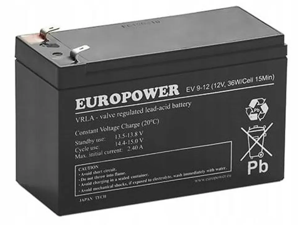 ⁨AGM battery EUROPOWER EV series 12V 8Ah/C10 (Service life 6-9 years)⁩ at Wasserman.eu