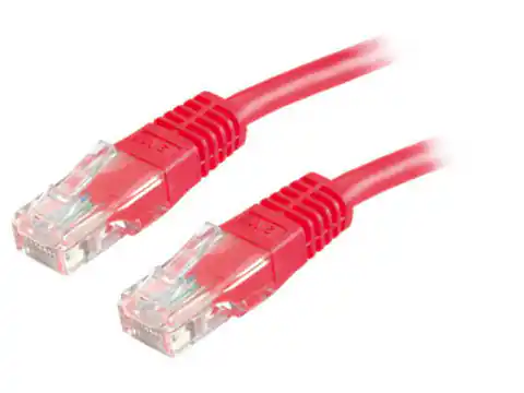 ⁨1 szt. Kabel komputerowy sieciowy 1:1 8p8c (patchcord), 0,5m czerwony⁩ w sklepie Wasserman.eu