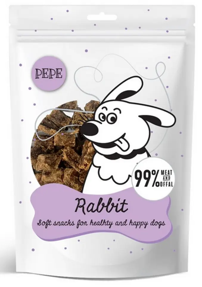 ⁨Paka Zwierzaka PEPE Mini Chunkies Rabbit (królik) 70g⁩ w sklepie Wasserman.eu