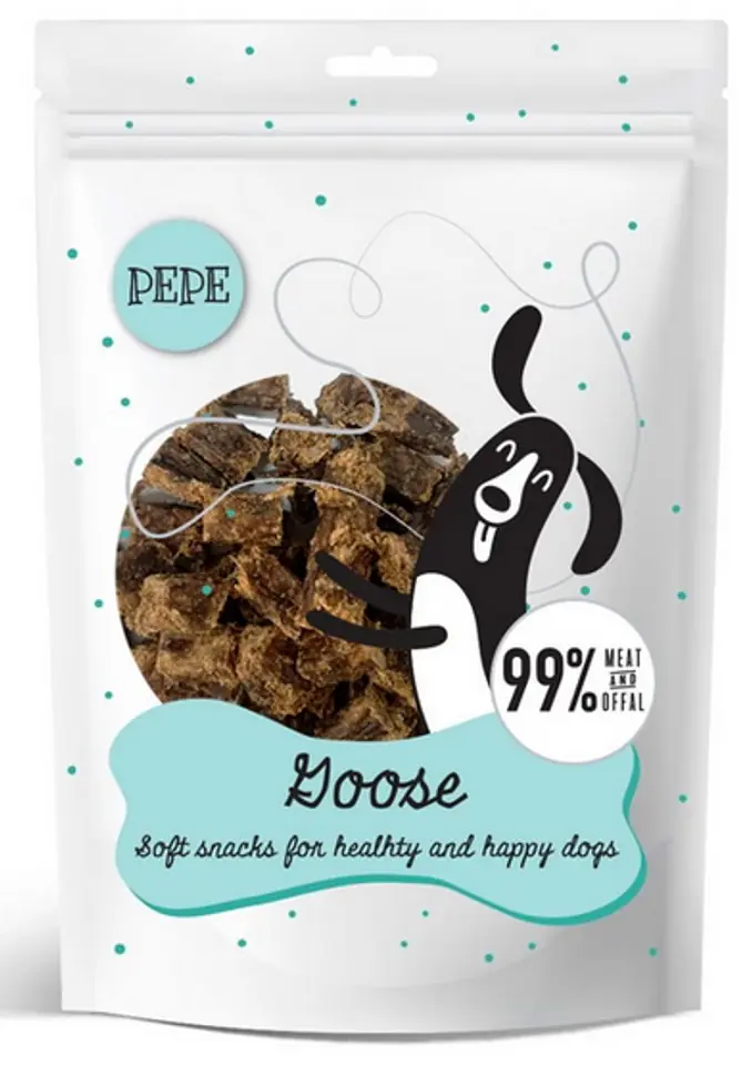 ⁨Paka Zwierzaka PEPE Mini Chunkies Goose (gęś) 70g⁩ w sklepie Wasserman.eu