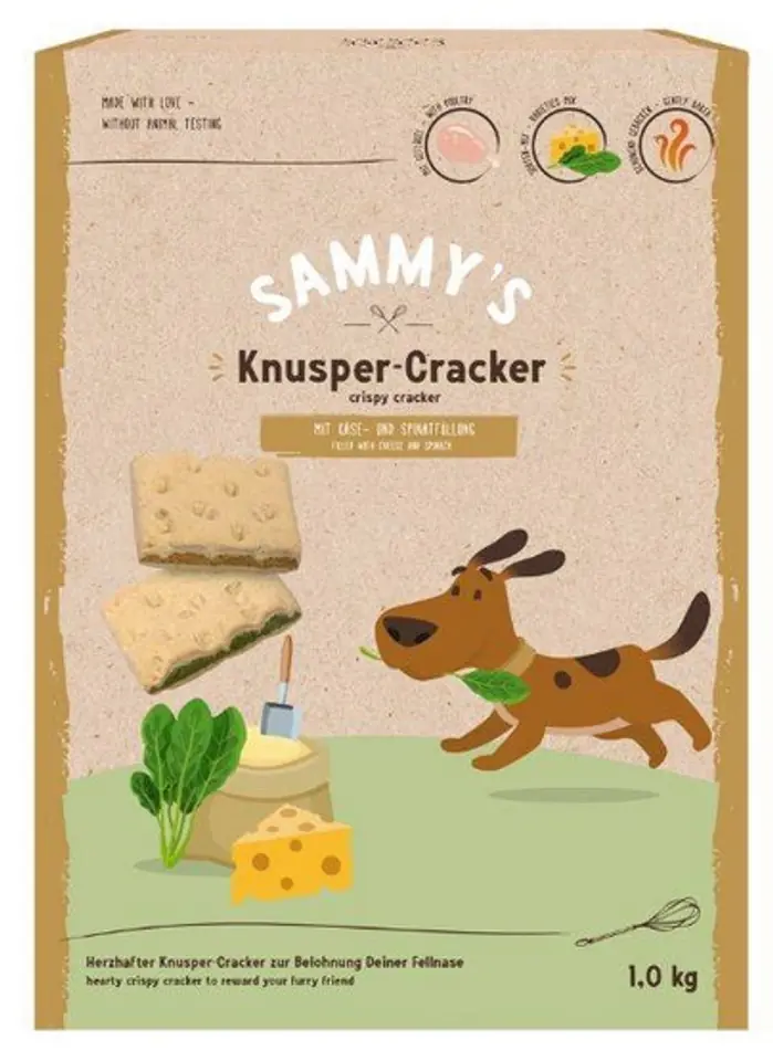 ⁨Sammy's Crispy Cracker Ser & Szpinak 1kg⁩ w sklepie Wasserman.eu