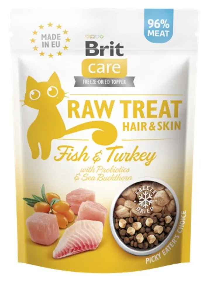 ⁨BRIT Care Raw Treat Hair&Skin fish with turkey - cat treats - 40g⁩ at Wasserman.eu