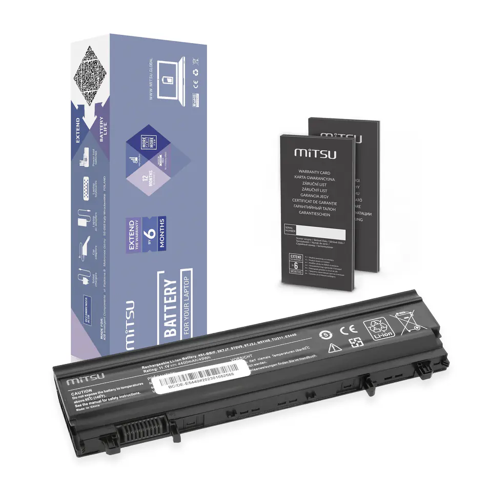 ⁨Battery for Dell Latitude E5440, E5540 4400 mAh (49 Wh) 10.8 - 11.1 Volt⁩ at Wasserman.eu