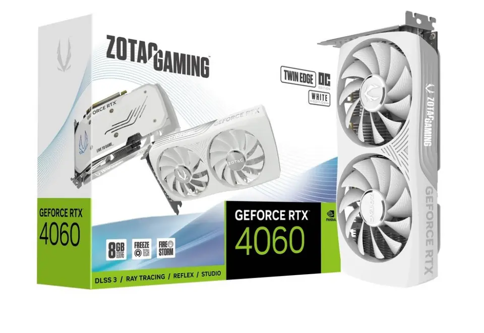 ⁨Karta graficzna ZOTAC GeForce RTX 4060 Twin Edge OC 8GB GDDR6 (ZT-D40600Q-10M)⁩ w sklepie Wasserman.eu