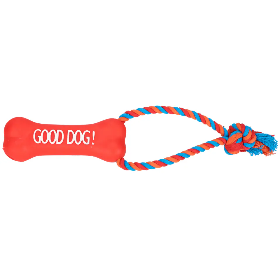 ⁨DINGO Zabawka sznur z kością czerwoną dł.13cm⁩ w sklepie Wasserman.eu