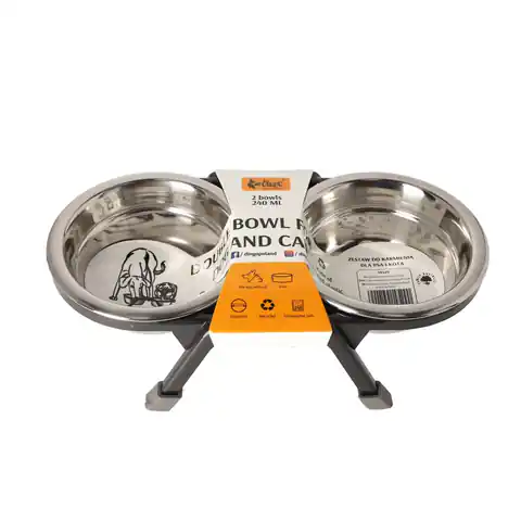 ⁨DINGO Bowls on a stand - bowl for dogs and cats - 2 x 400 ml⁩ at Wasserman.eu