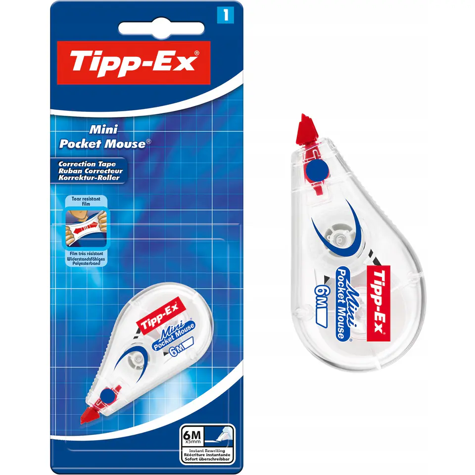 ⁨Korektor w taśmie Mini POCKET MOUSE TIPPEX na BLISTRZE 8128704 BIC⁩ w sklepie Wasserman.eu