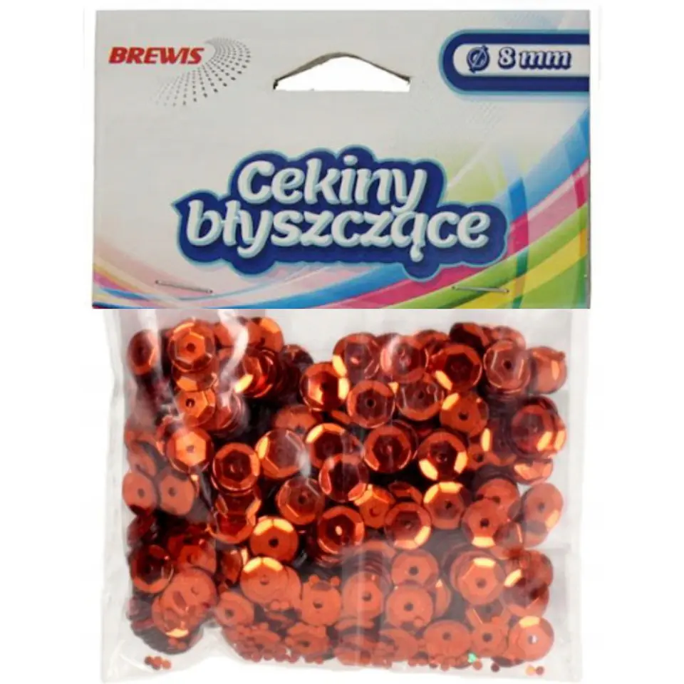 ⁨Cekiny błyszczące 8mm brązowe B240 BREWIS⁩ w sklepie Wasserman.eu