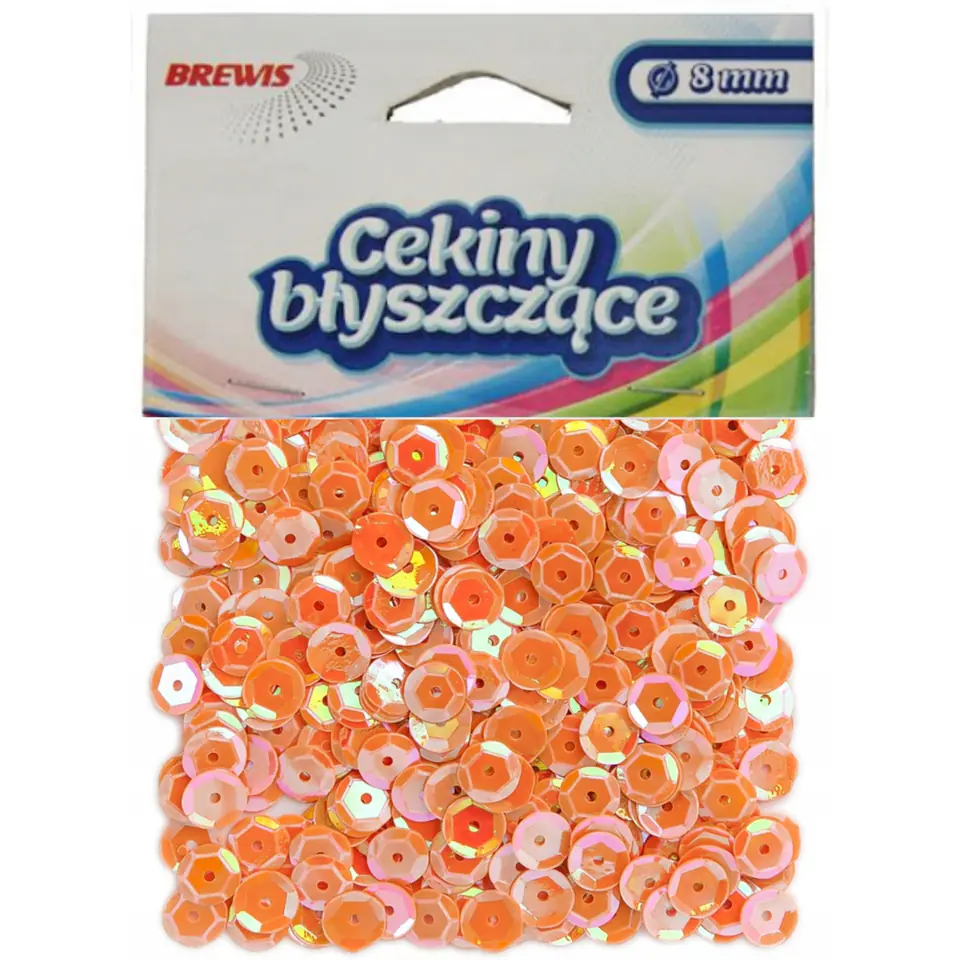 ⁨Cekiny błyszczące 8mm miedziane B150 BREWIS⁩ w sklepie Wasserman.eu