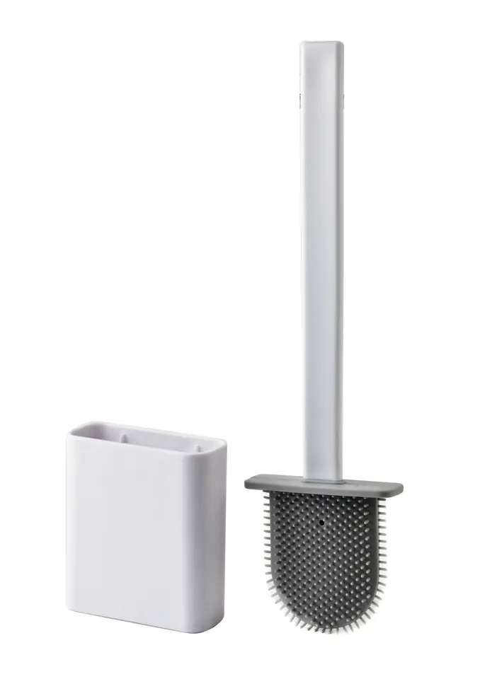 ⁨EDA SILICONE WHITE Szczotka WC biała 10x4x36cm TPR⁩ w sklepie Wasserman.eu