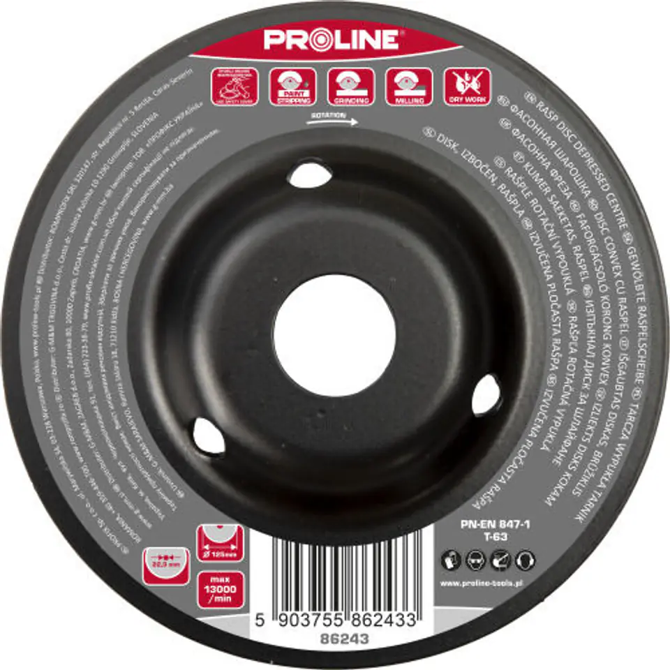 ⁨Tarcza wypukła tarnik drobne zęby typ b 125mm proline⁩ w sklepie Wasserman.eu