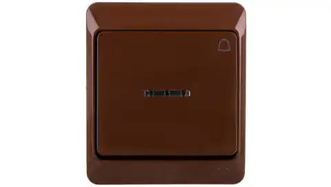 ⁨Hermes Button doorbell mechanism with full housing brown IP44 button 1x ŁNT-1D+n 0347-06⁩ at Wasserman.eu