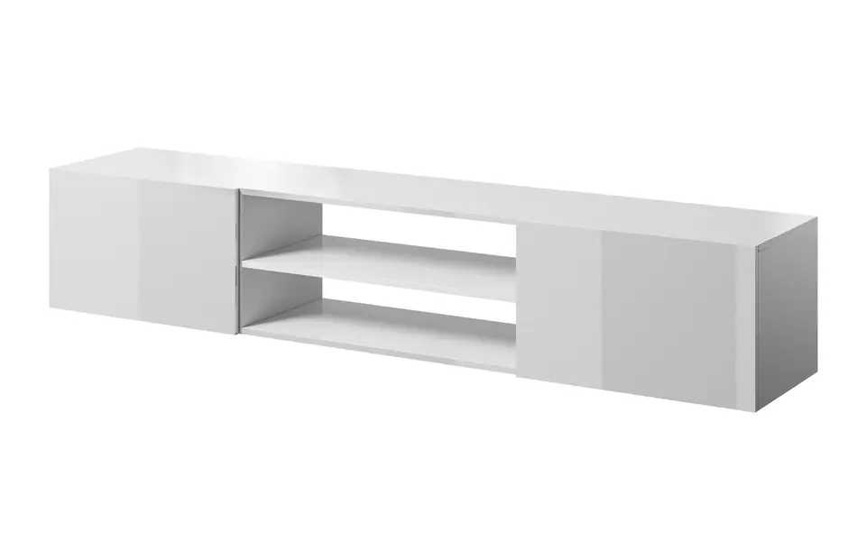 ⁨Szafka RTV SLIDE 200K 200x40xH37 cała w białym połysku⁩ w sklepie Wasserman.eu