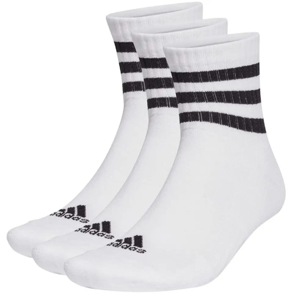 ⁨Skarpety adidas 3-Stripes Cushioned Sportswear Mid-Cut Socks 3P (kolor Biały, rozmiar 34-36)⁩ w sklepie Wasserman.eu