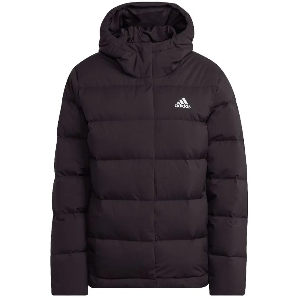 ⁨Kurtka adidas Helionic Hooded Down W (kolor Czarny, rozmiar L)⁩ w sklepie Wasserman.eu