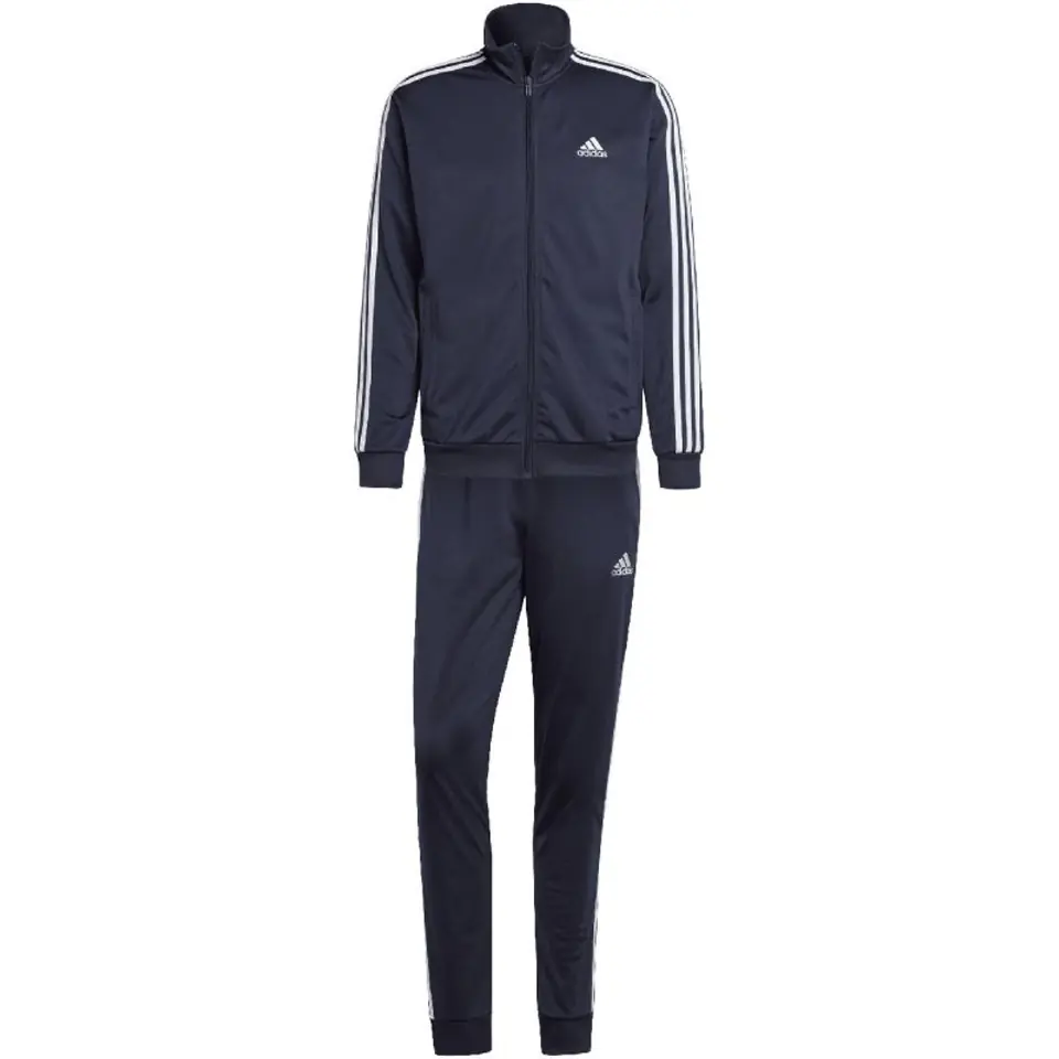 ⁨Dres adidas Basic 3-Stripes Tricot Track Suit M (kolor Granatowy, rozmiar L)⁩ w sklepie Wasserman.eu