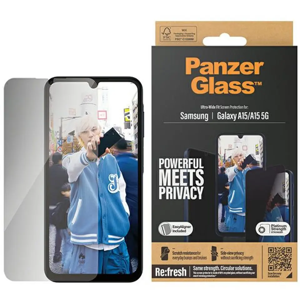 ⁨PanzerGlass Ultra-Wide Fit Sam A15 / A15 5G Privacy Screen Protection Easy Aligner Included P7349⁩ w sklepie Wasserman.eu