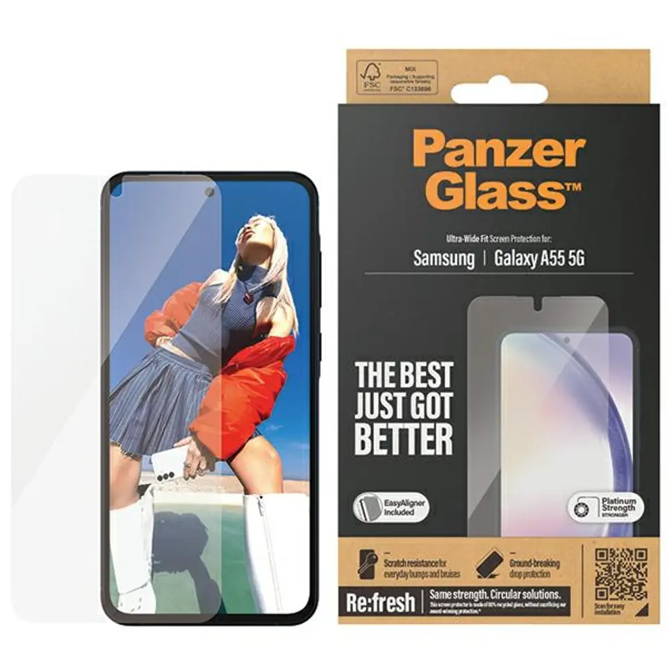 ⁨PanzerGlass Ultra-Wide Fit Sam A55 5G A556 Screen Protection Easy Aligner Included 7358⁩ w sklepie Wasserman.eu