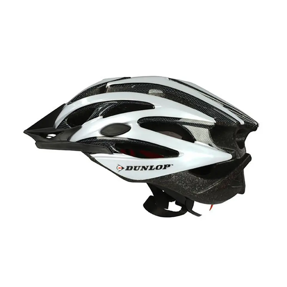 Dunlop - Kask rowerowy regulowany MTB r. M 55-58 cm (biało-czarny) w sklepie Wasserman.eu