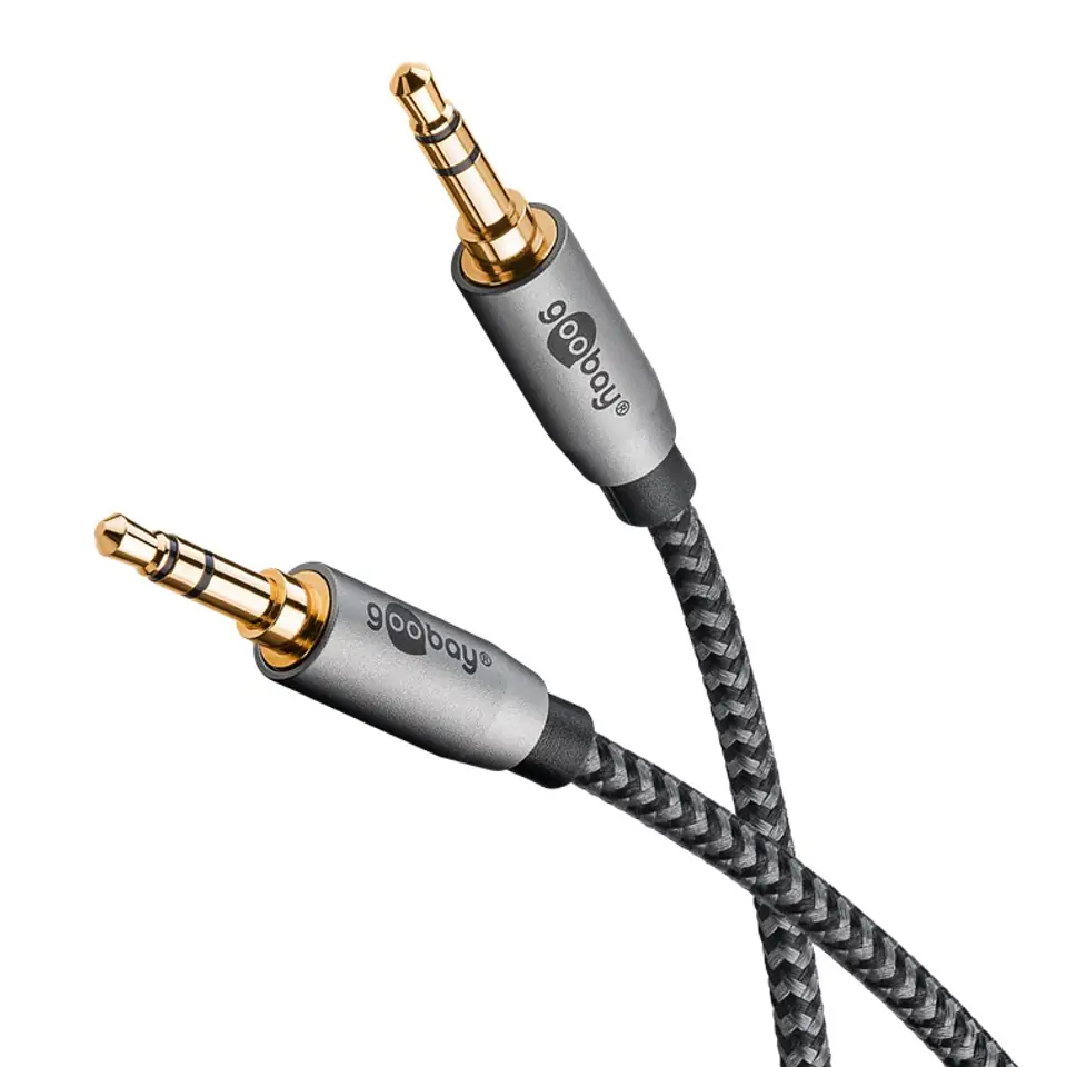 ⁨Kabel audio Jack 3.5mm x2 Goobay Plus TEXTIL 2m⁩ w sklepie Wasserman.eu