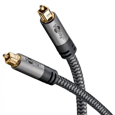 ⁨Kabel Optyczny Toslink Goobay Plus TEXTIL 1m⁩ w sklepie Wasserman.eu