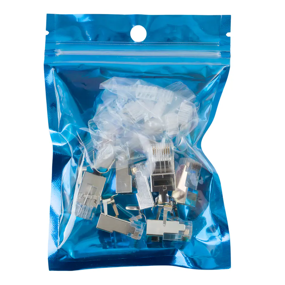 ⁨Wtyk RJ45 przelotowy kat7 S/FTP PT-RJ457SFT-15 x10⁩ w sklepie Wasserman.eu